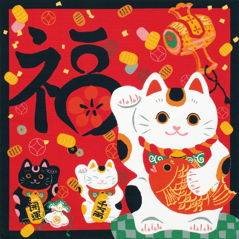 Kaiun – Manekineko               Furoshiki (Japanese Wrapping Cloth)