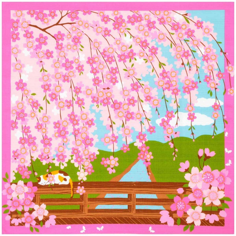 Mikeneko Mike – April Furoshiki (Japanese Wrapping Cloth)