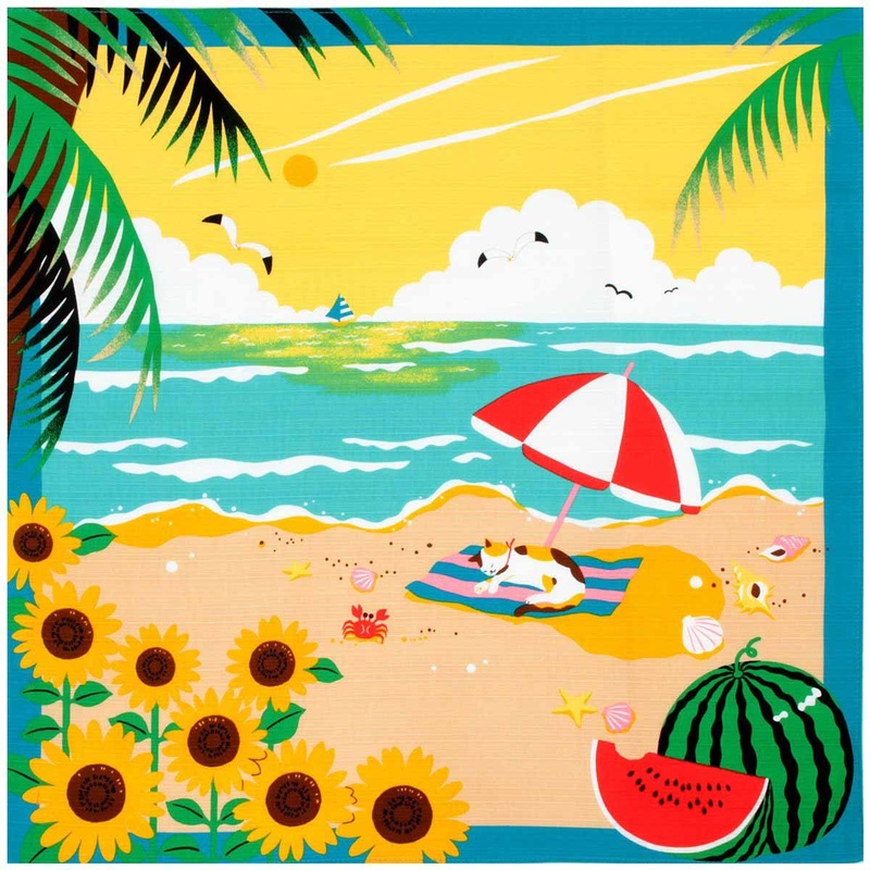 Mikeneko Mike – August Furoshiki (Japanese Wrapping Cloth)