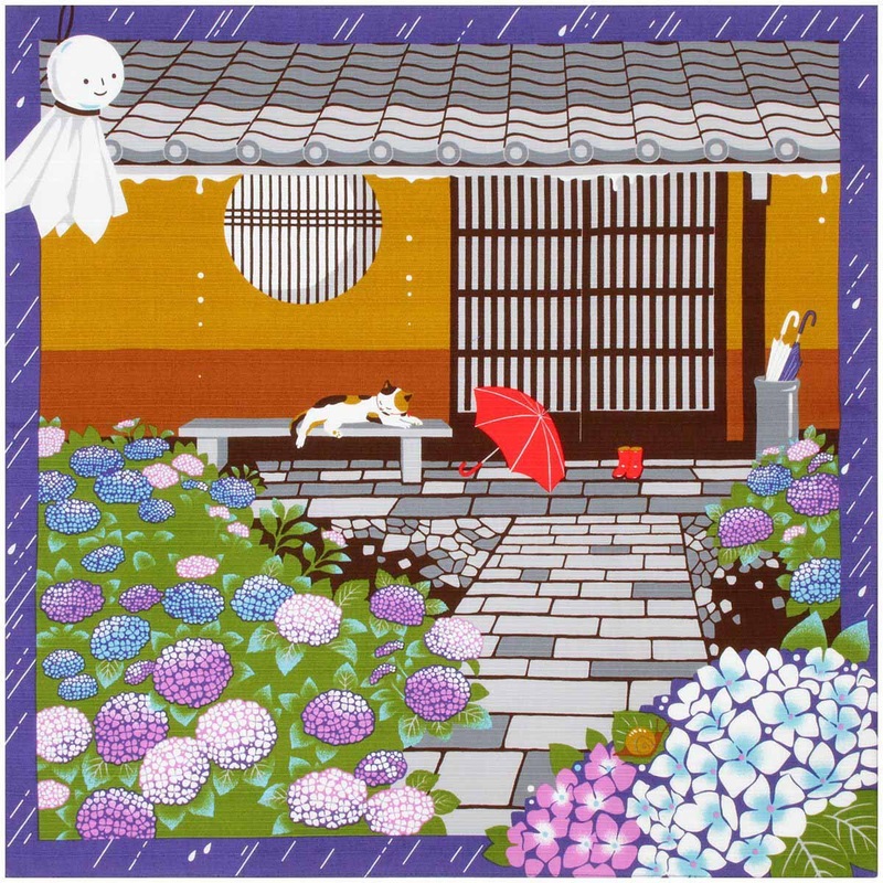 Mikeneko Mike – June Furoshiki (Japanese Wrapping Cloth)