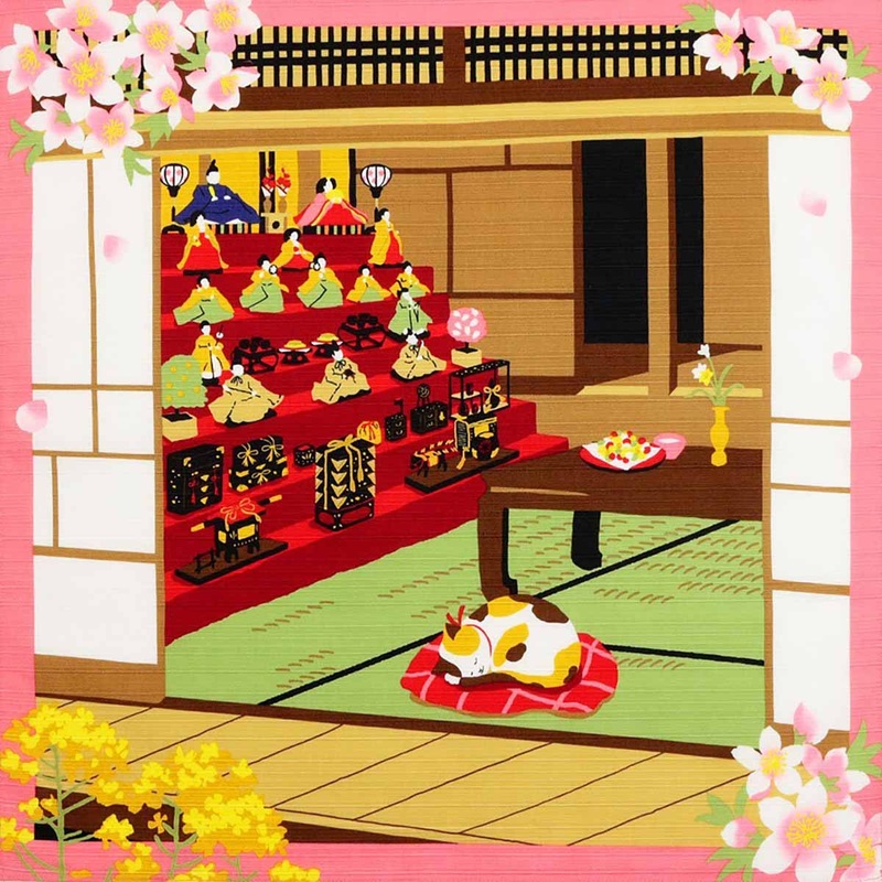 Mikeneko Mike – March Furoshiki (Japanese Wrapping Cloth)