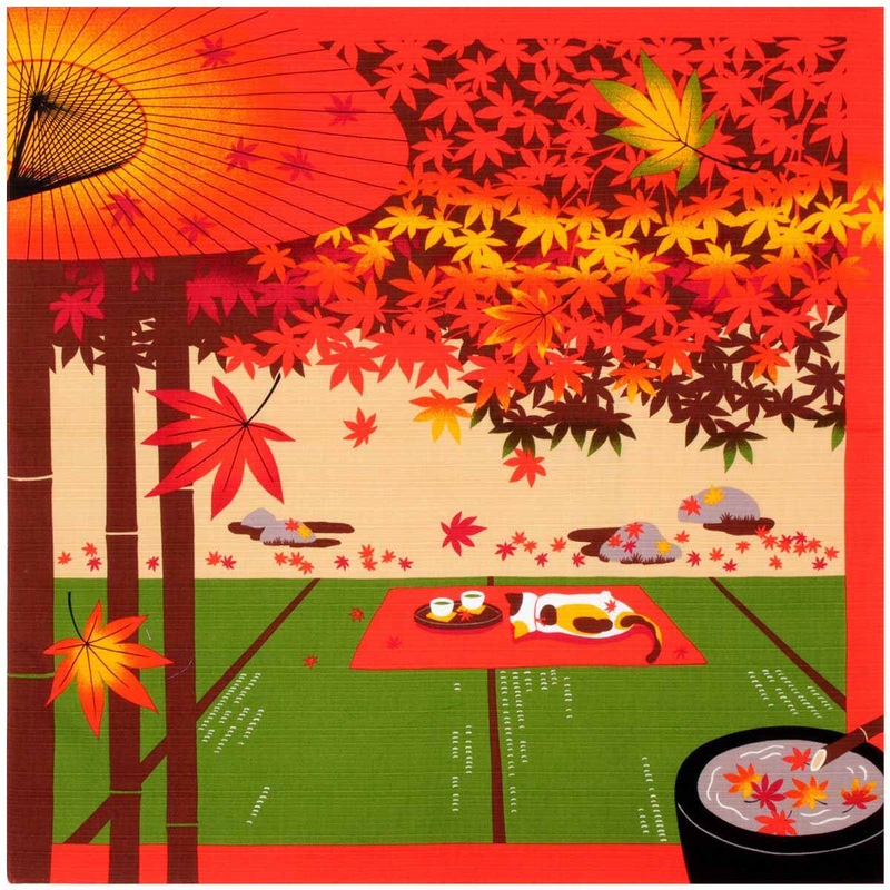 Mikeneko Mike – November Furoshiki (Japanese Wrapping Cloth) 50 x 50 cm