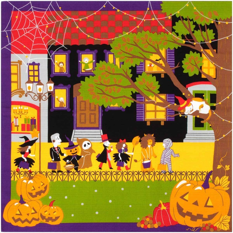 Mikeneko Mike – October Furoshiki (Japanese Wrapping Cloth)