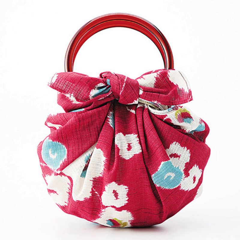 Modern Girl – Ume (Plum) Red – Furoshiki with two rings  70 x 70 cm