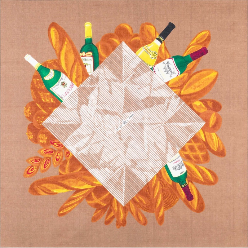 Asayama Misato – Bread and wine 97 x 97 cm Furoshiki (Japanese Wrapping Cloth)