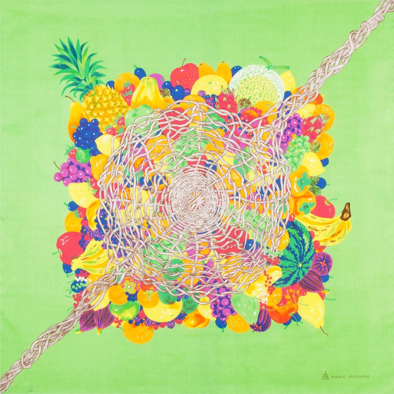 Asayama Misato – Fruit basket 97 x 97 cm Furoshiki (Japanese Wrapping Cloth)