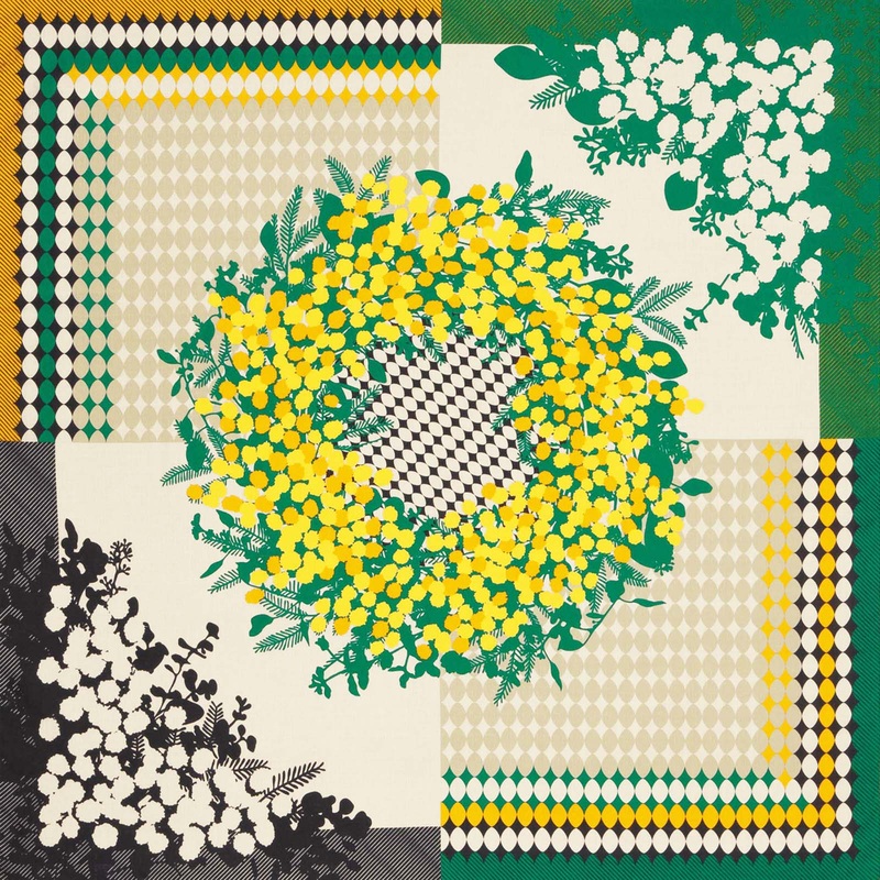 Dear Lady – Mimosa Furoshiki   97X97cm   (Japanese Wrapping Cloth)
