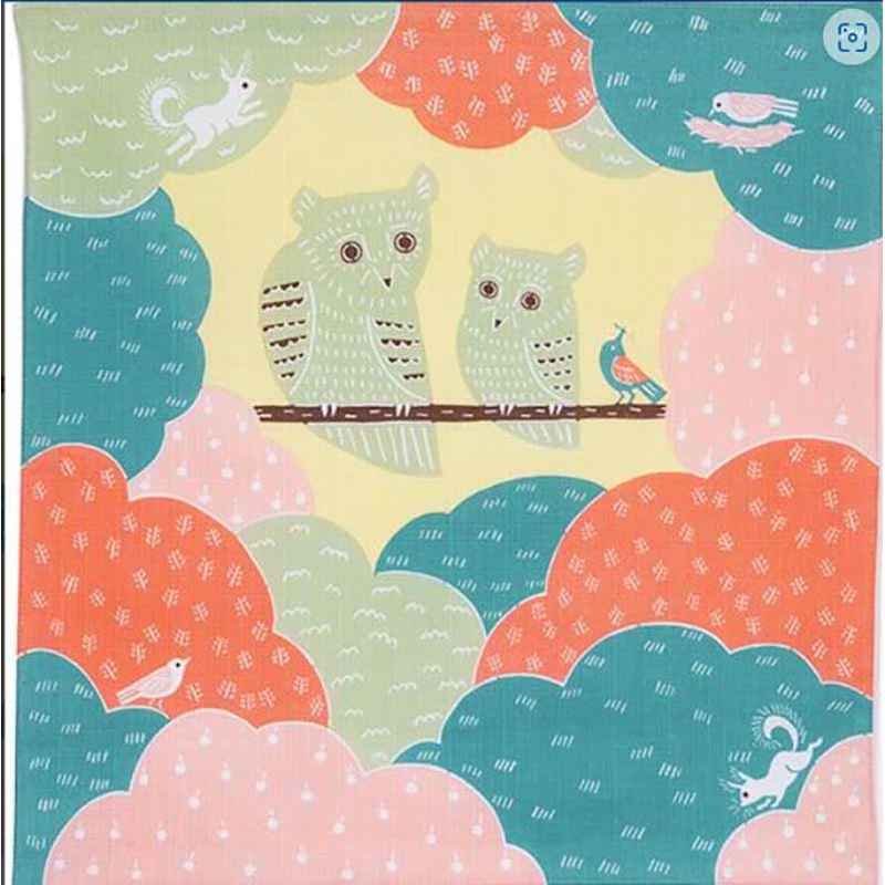 Kata Kata – Fukuro (Owl)  Pink  ( ) – Furoshiki   50 x 50 cm