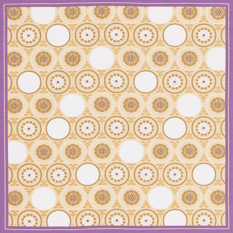 Kawashima – Kikujyu Renmon   – Furoshiki 50 x 50 cm  (Japanese Wrapping Cloth)