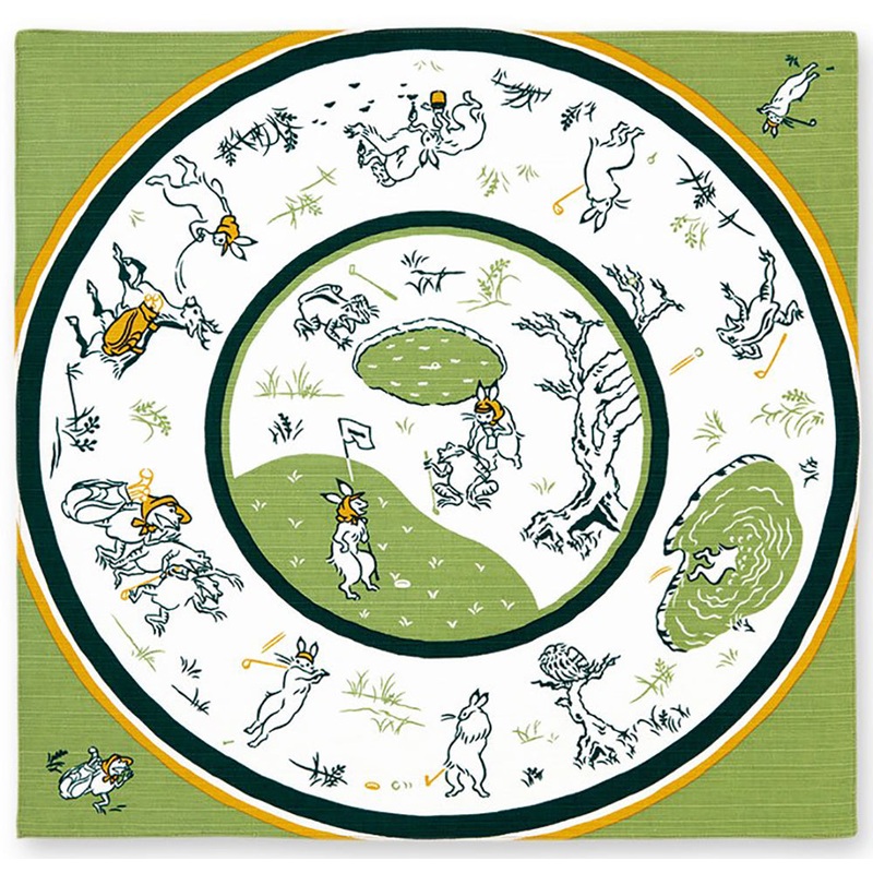 Kenema – Chojyugiga Golf Green – – Furoshiki 50 x 50 cm