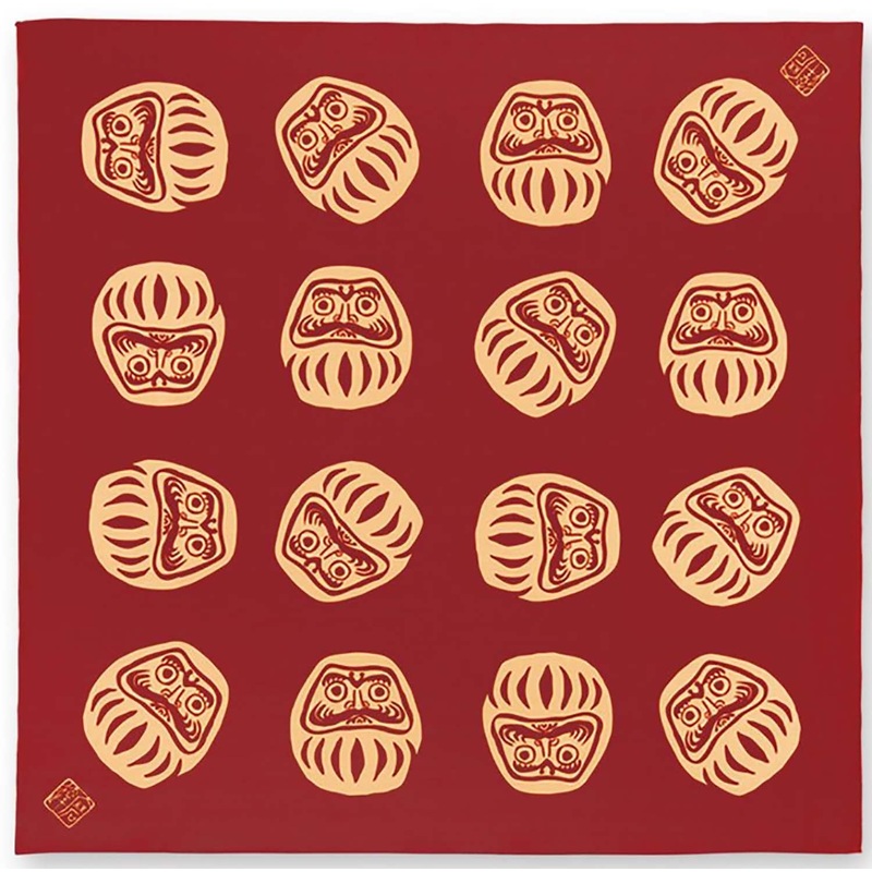 Kenema – Nanakorobi Yaoki  (Always rising after a fall)  Red   – Furoshiki  90X90cm