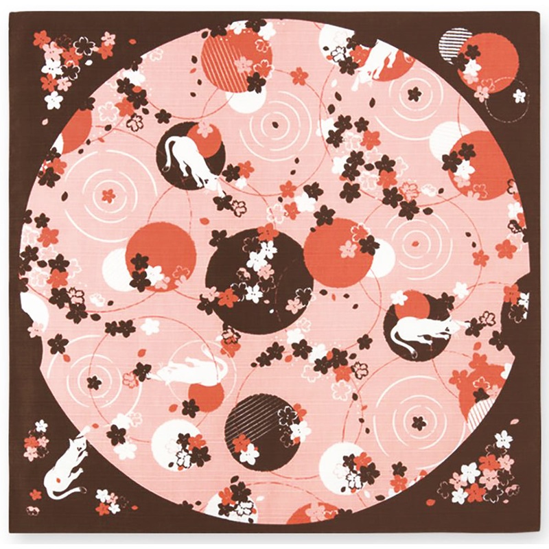 Kenema – Neko mo Hanami   Furoshiki (Japanese Wrapping Cloth)