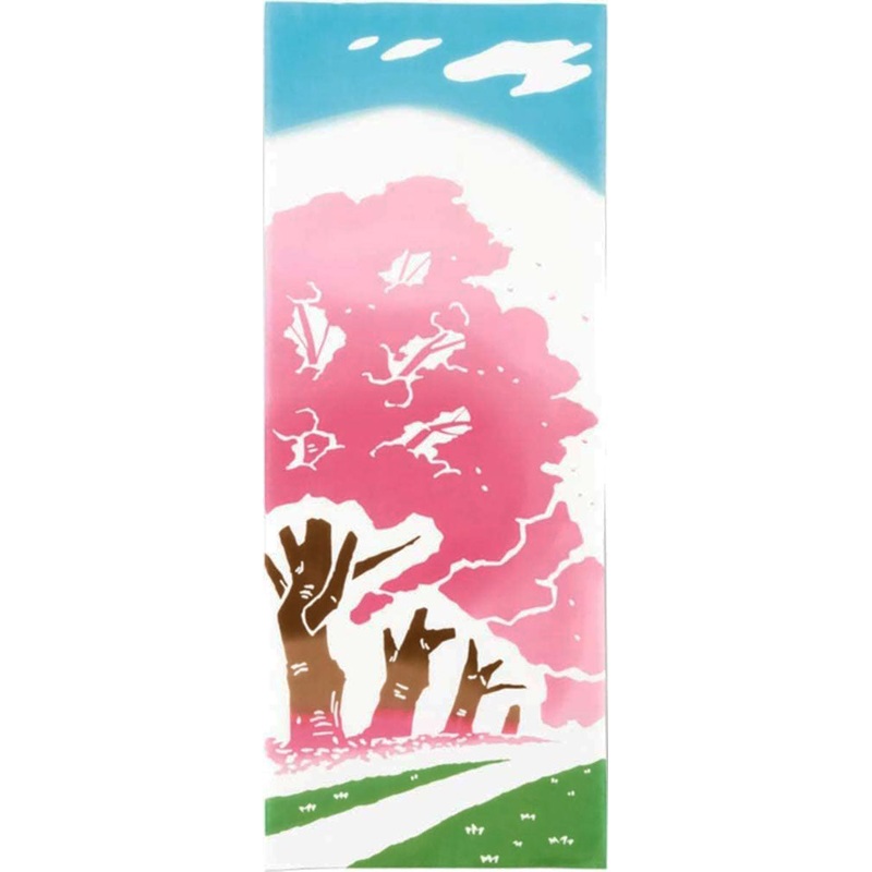 Kenema – Sakura namiki     (The dyed Tenugui)