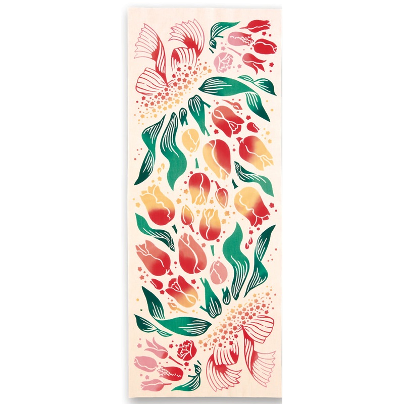 Kenema  – Tulip bouquet  (The dyed Tenugui)