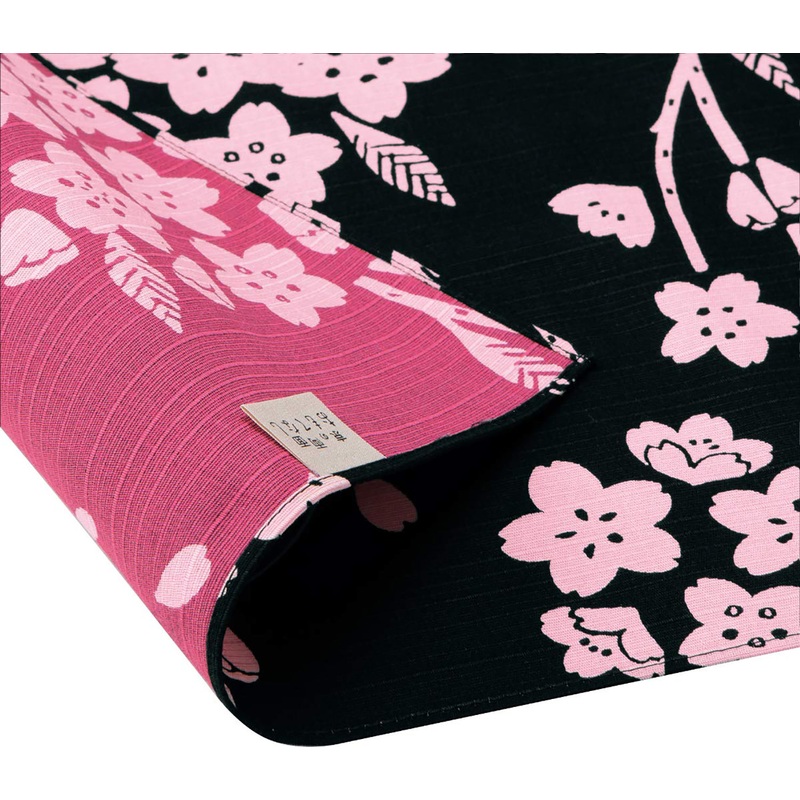 Omotenashi –  Double-Sided Dyeing Sakura Black  – Furoshiki 50 x 50 cm (Japanese Wrapping Cloth)