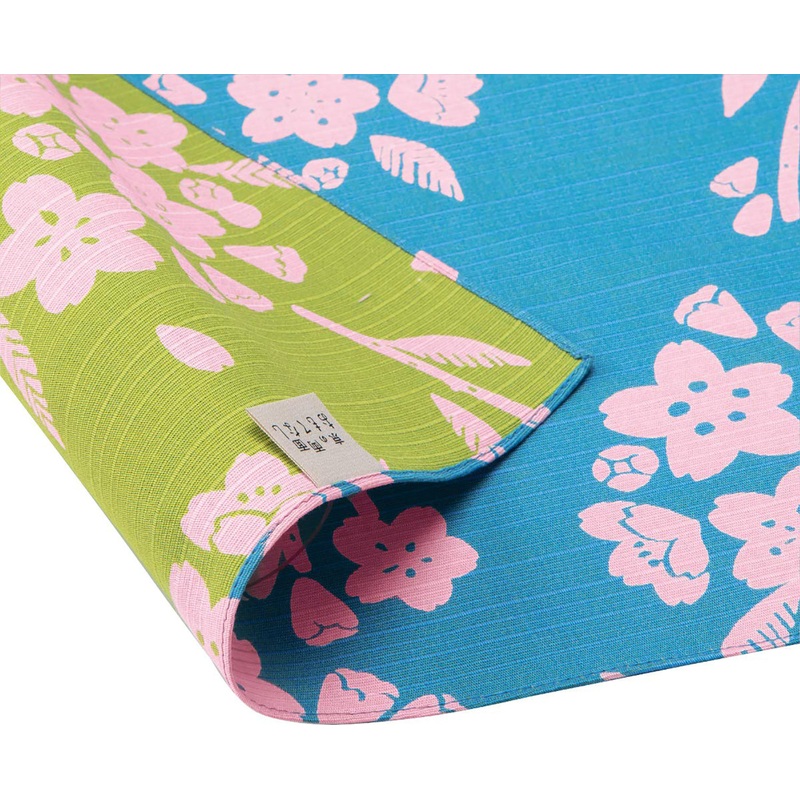 Omotenashi –  Double-Sided Dyeing Sakura Light Blue – Furoshiki 105 x 105 cm (Japanese Wrapping Cloth)