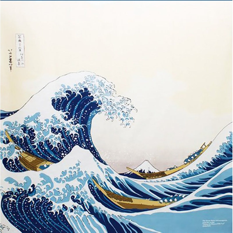 Sumidagawa – Katsushika Hokusai -The Great Wave off Kanagawa ()  – Furoshiki 104 x 104 cm