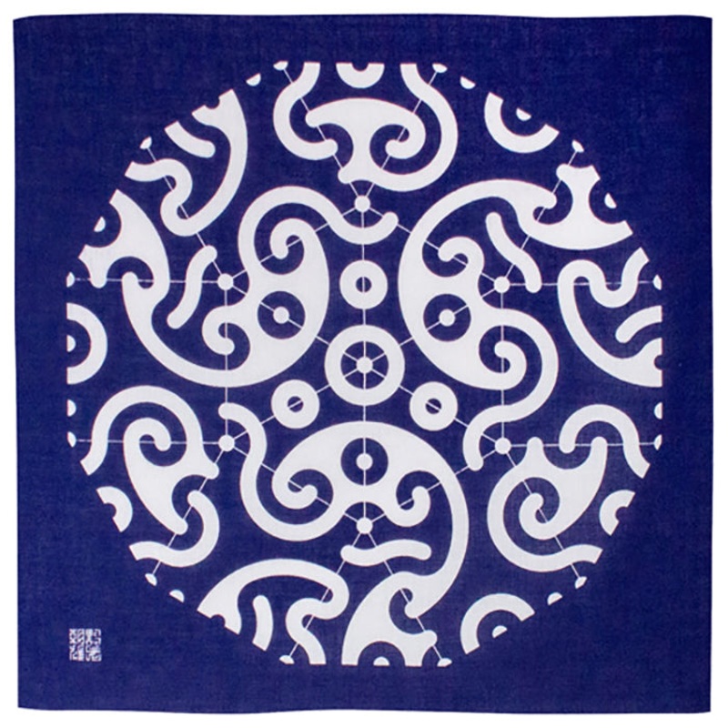 Tokolo Musubi – PPP Karakusa Kon (Navy) – Furoshiki  50 x 50 cm