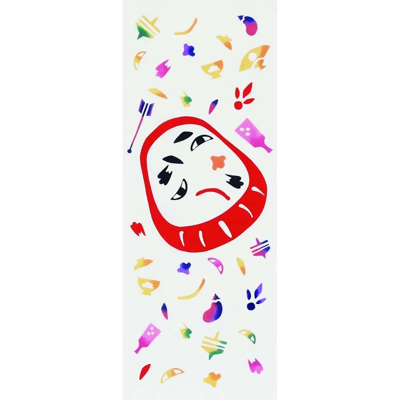 Wafuka – Fukuwarai Daruma (The dyed Tenugui) – Japanese traditional Tenugui