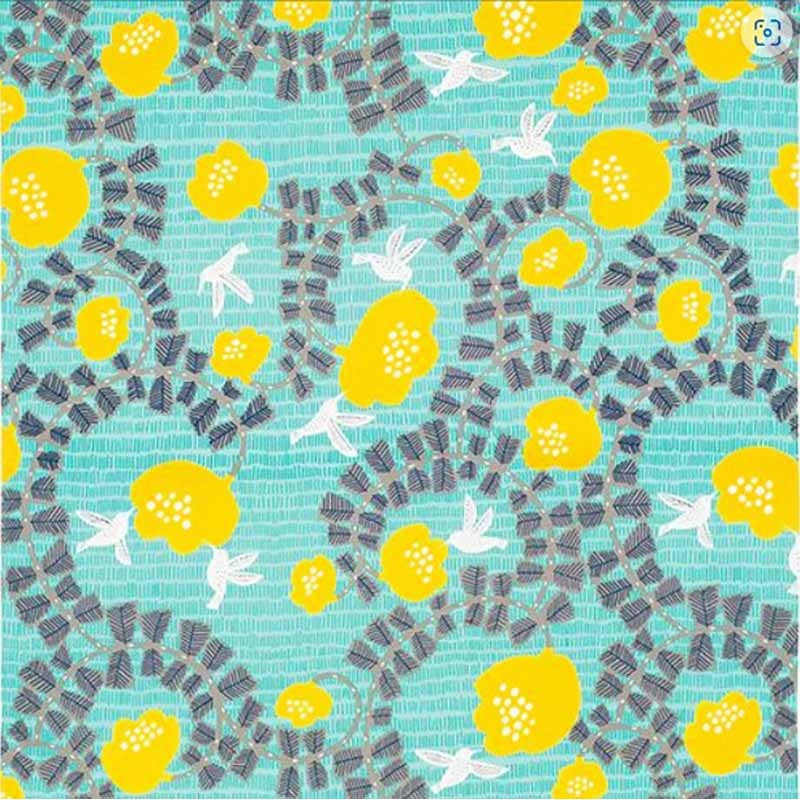 Kata Kata – Hachidori (Hummingbird) Green   – Furoshiki   70 x 70 cm