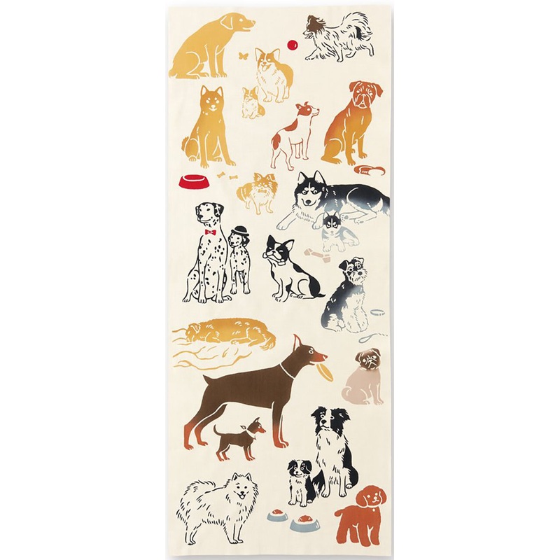 Kenema  – Favorite Dog  (The dyed Tenugui)- Japanese traditional Tenugui