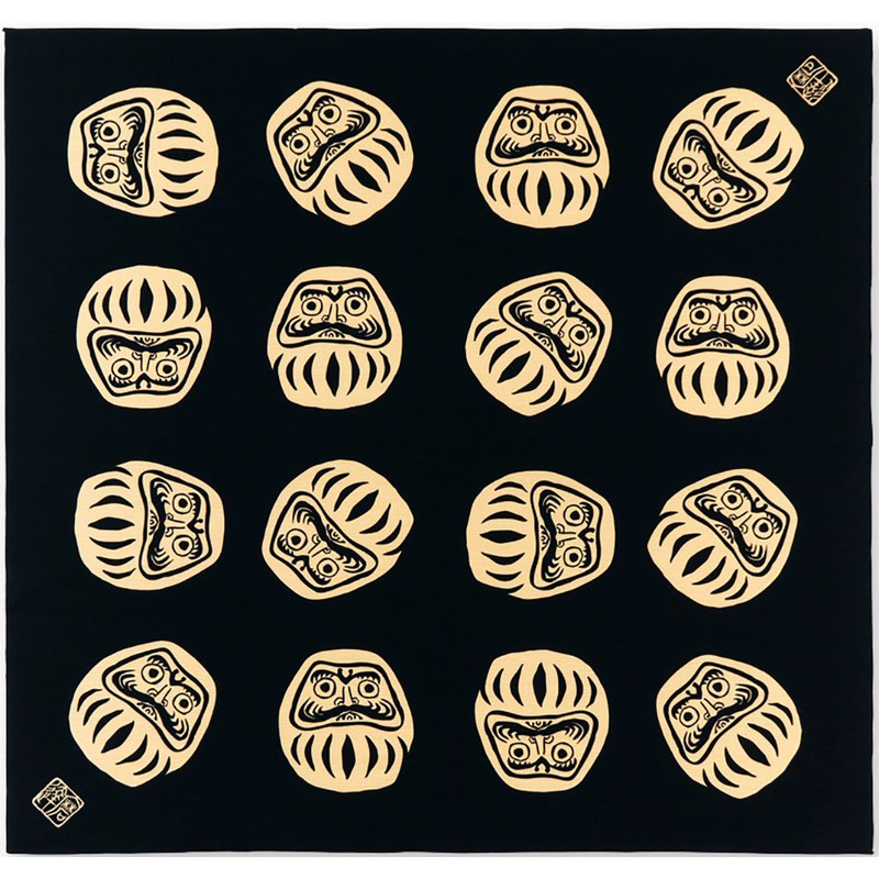Kenema – Nanakorobi Yaoki  (Always rising after a fall)  Black    – Furoshiki  90X90cm