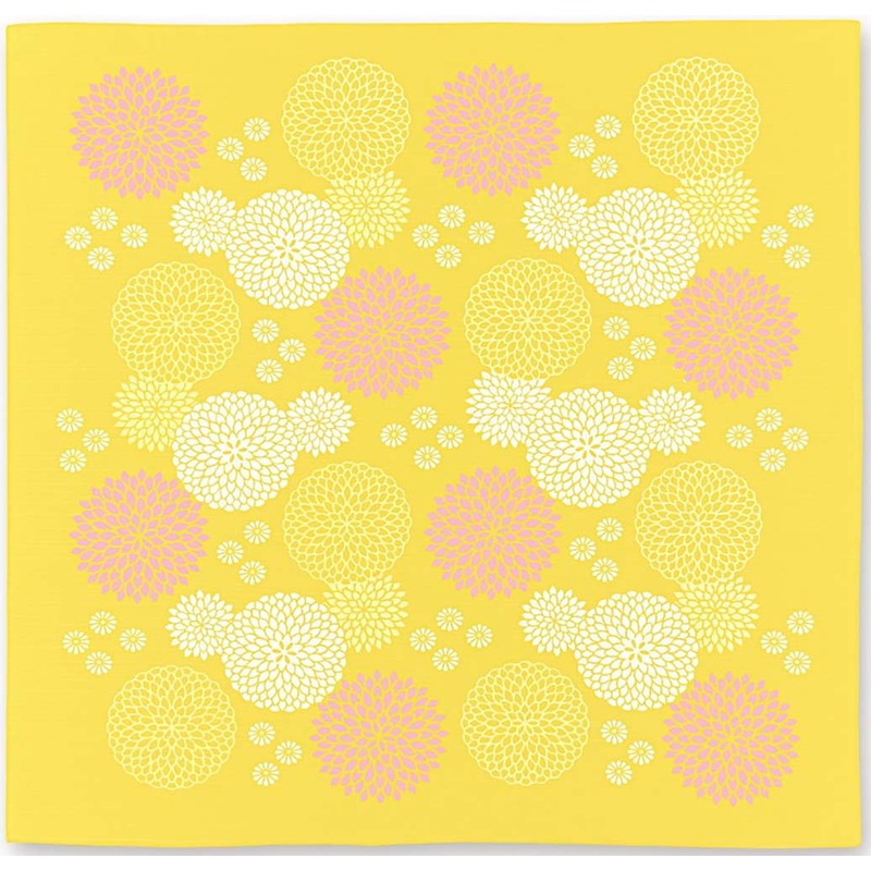 Okamisan –  Kikuzukushi (Chrysanthemum)   – Furoshiki 70 x 70 cm