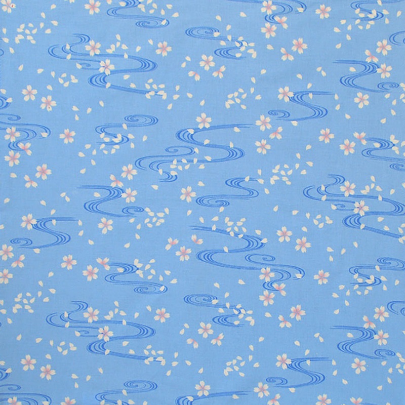 Seiran –  Sakura Ryusui (Sakura flowing water)    70cm – Furoshiki (Japanese Wrapping Cloth)  70 x 70 cm