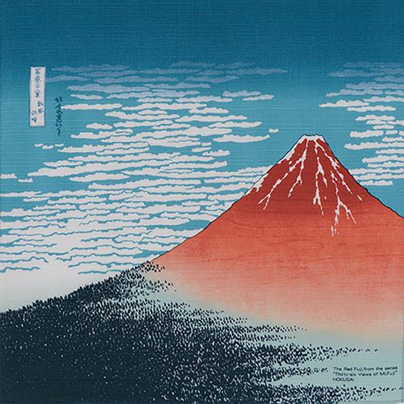 Sumidagawa – Katsushika Hokusai – Aka Fuji ()  – Furoshiki 48 x 48 cm