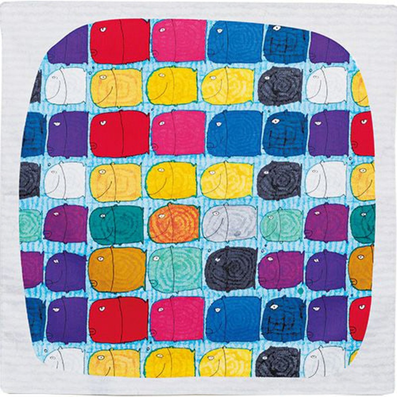 Art Brut – Iroiro na iro no sakana (Fish of various colors) multi  – Furoshiki   50 x 50 cm