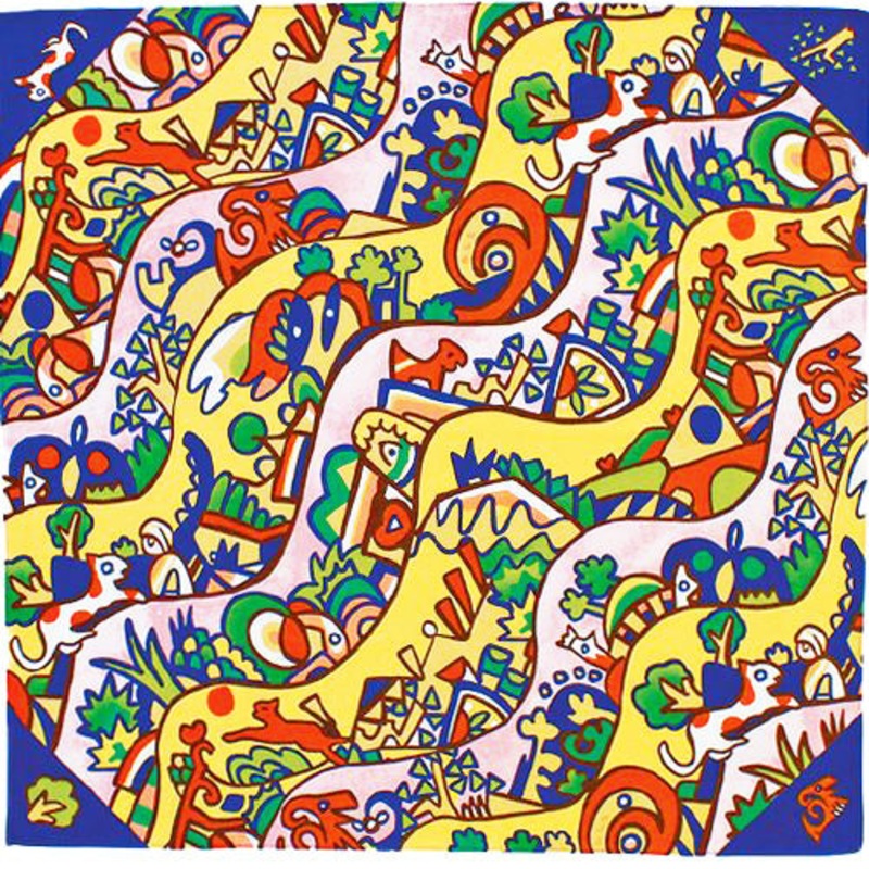 Art Brut – Kune Kune Moyou navy  – Furoshiki   50 x 50 cm