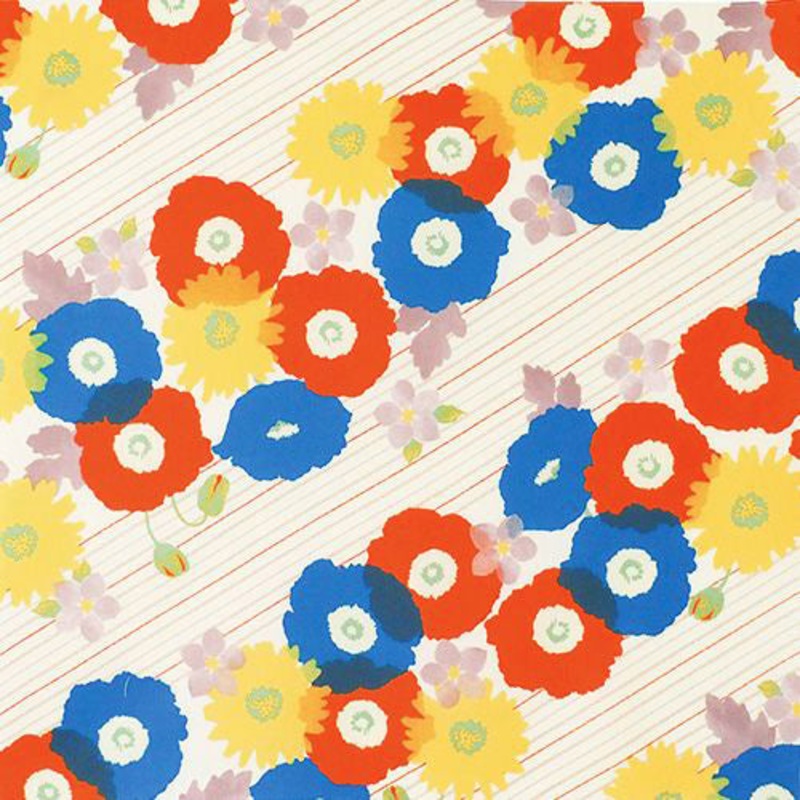 Cohare  – flower stripe beige(flower  ) – Furoshiki   70 x 70 cm