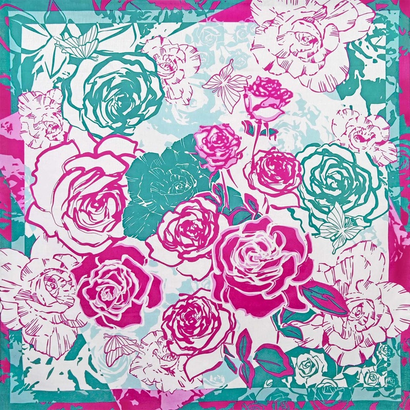 Dear Lady –  (Rose) Furoshiki   97X97cm   (Japanese Wrapping Cloth)