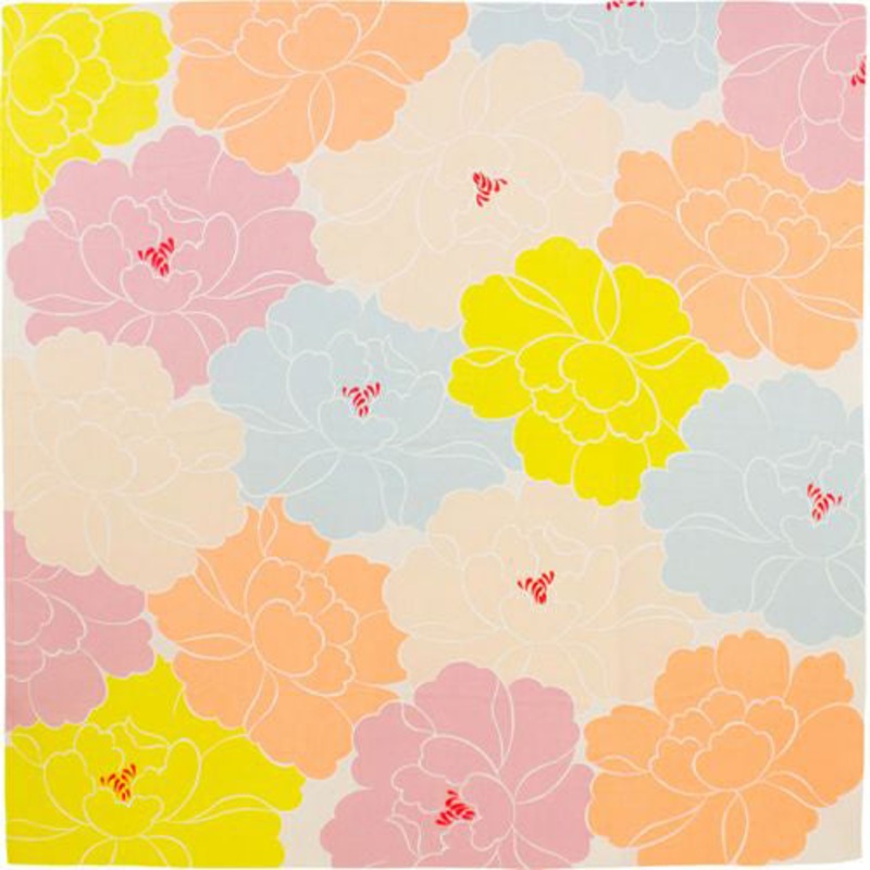 Himemusubi – Botan  (peony)    Pink  – Furoshiki   100 x 100 cm
