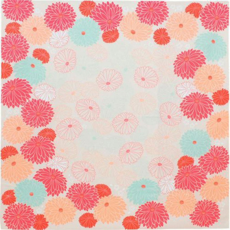 Himemusubi – Kiku  (chrysanthemum)     Red – Furoshiki   100 x 100 cm