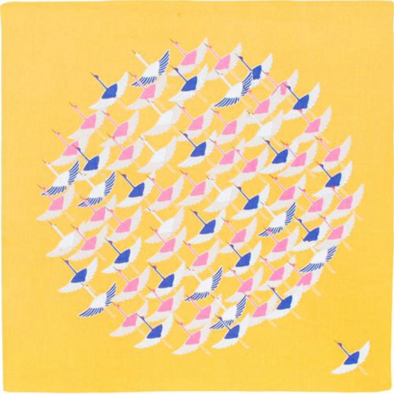 Himemusubi – Turu  (crane)    Yellow  – Furoshiki   50 x 50 cm
