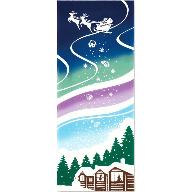 Kenema  – Aurora christmas   (The dyed Tenugui)