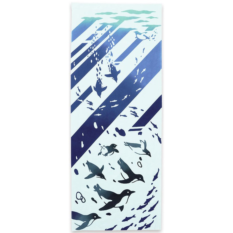 Kenema  –  Kaiyou Penguin     (The dyed Tenugui)