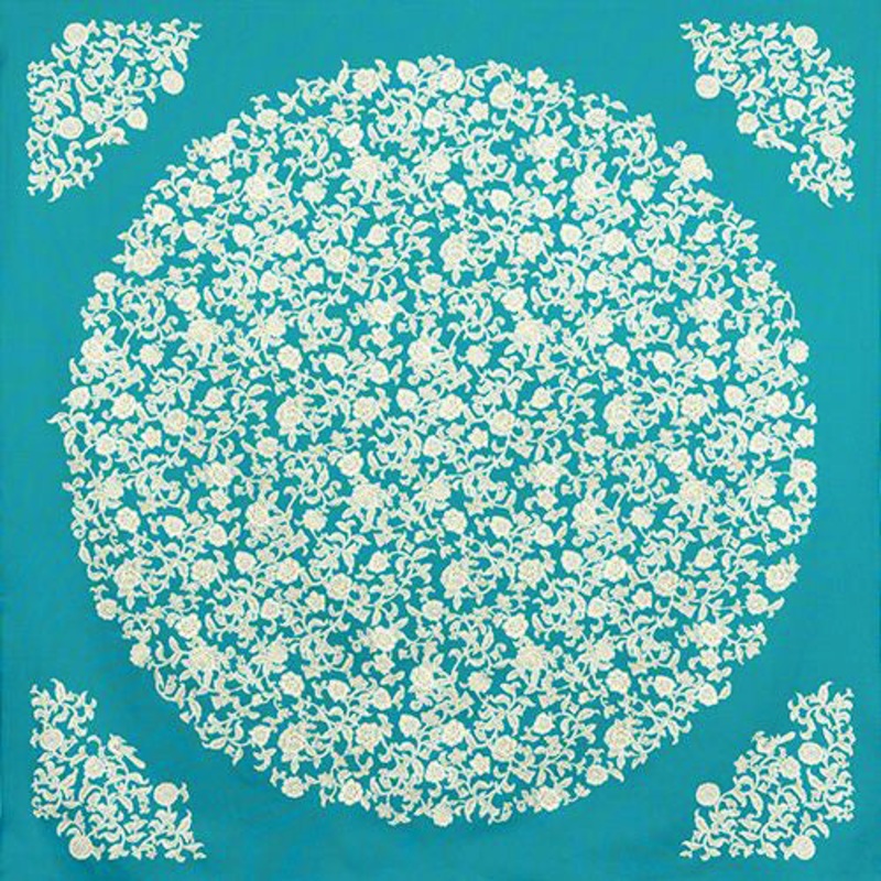 Kimono tsutsumi – Kacho sarasa  Blue green  (Japanese Wrapping Cloth)  145 x 145 cm