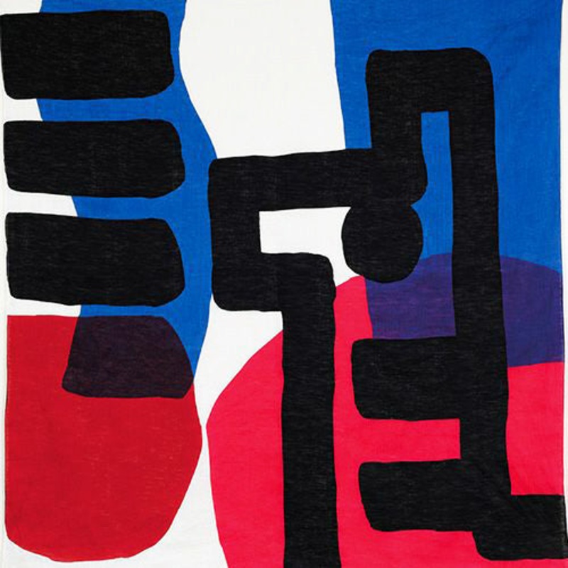 Suzuki Masaru –  100% hemp (linen)  ZEBRA  pink blue    – Furoshiki   100 x 100 cm