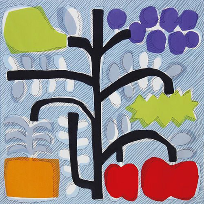 Suzuki Masaru – Aqua Drop (Water repellent finish)  – FRUIT FARM  light blue   ()- Furoshiki   70 x 70 cm