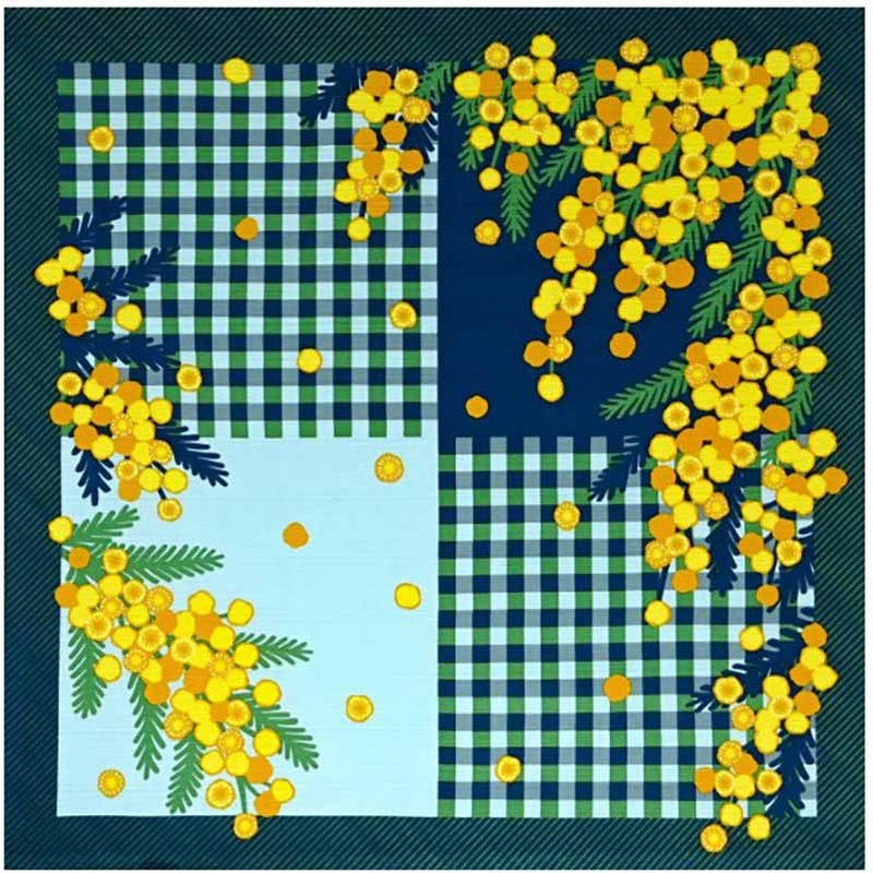 Dear Lady – (Mimosa) Furoshiki   50 X 50 cm   (Japanese Wrapping Cloth)