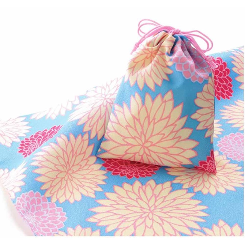 Eco ClothFuroshiki and Drawstring Bag Set -Chrysanthemum   – Furoshiki   70 x 70 cm