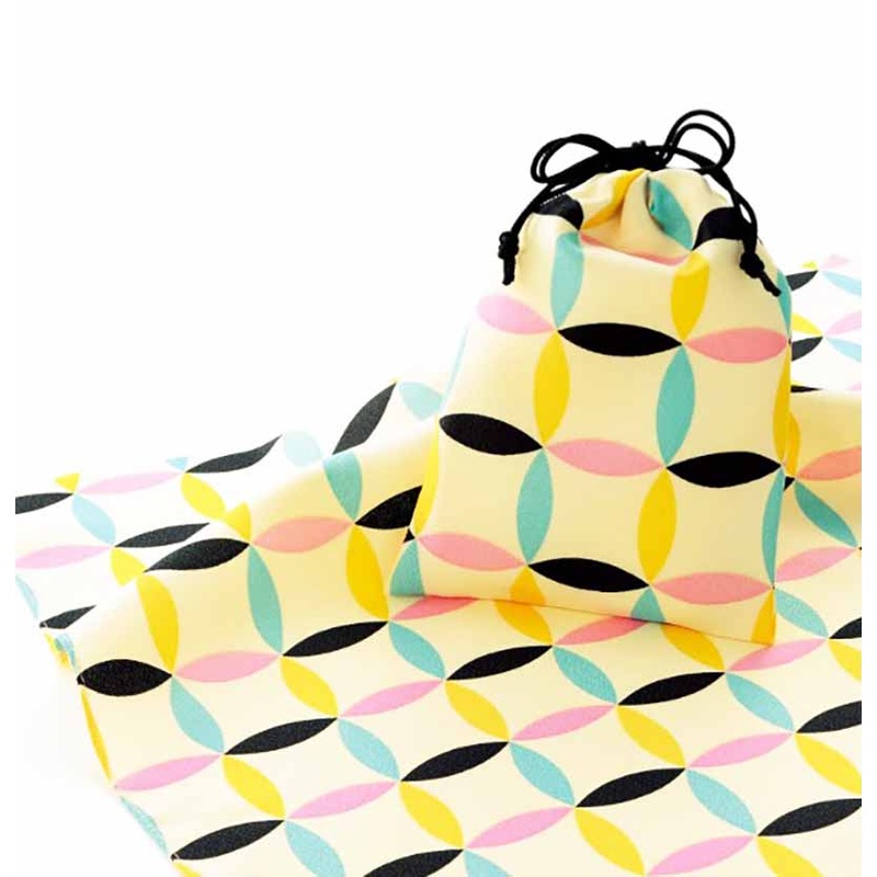 Eco ClothFuroshiki and Drawstring Bag Set – Shippo   – Furoshiki   70 x 70 cm
