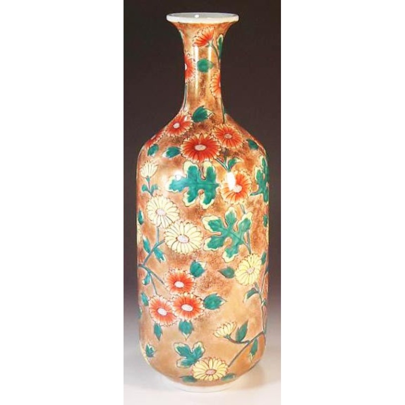 Fujii Kinsai Arita Japan – Somenishiki  Kinsai Chrysanthemum Vase 34.50 cm – Free Shipping