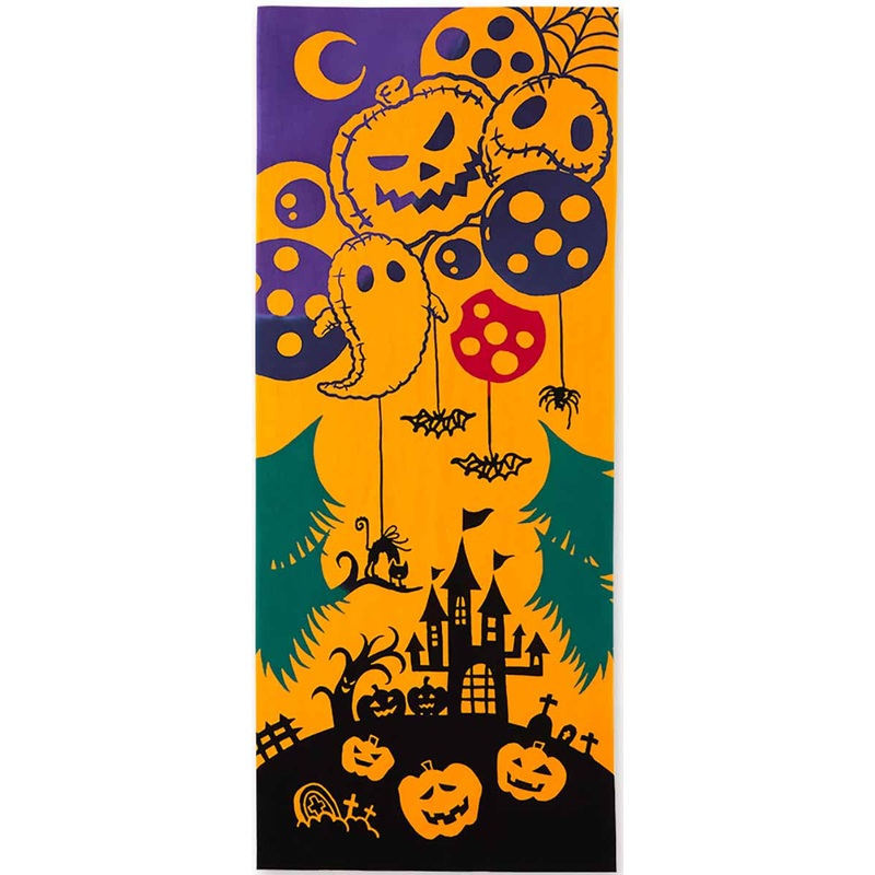 Kenema –  Halloween balloon    (The dyed Tenugui) – Japanese traditional Tenugui