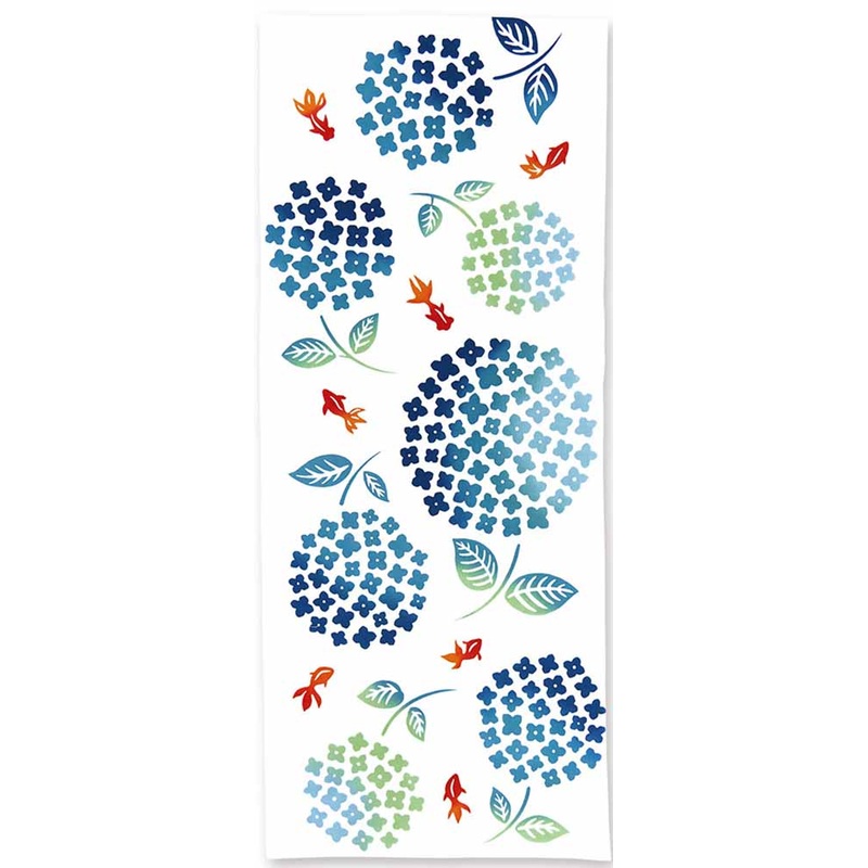 Kenema – Hydrangea Goldfish  (The dyed Tenugui) – Japanese traditional Tenugui
