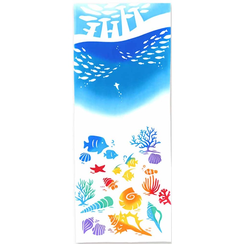 Kenema – Undersea Aquarium  (The dyed Tenugui) – Japanese traditional Tenugui