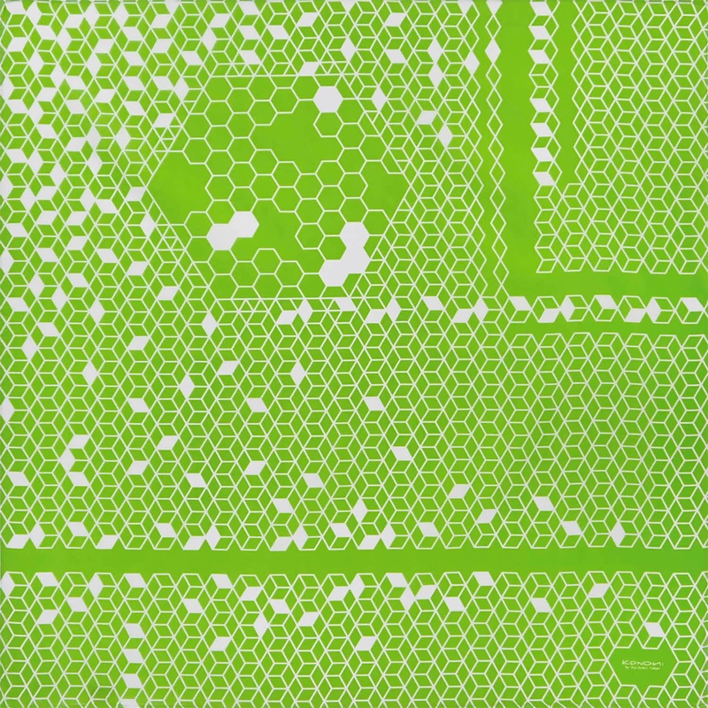 Konomi – Honeycomb Furoshiki Green    /    97X97cm  (Japanese Wrapping Cloth)