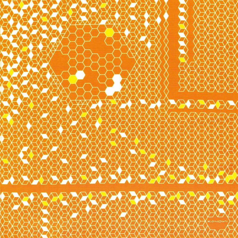 Konomi – Honeycomb Furoshiki Orange     50 x 50 cm  (Japanese Wrapping Cloth)